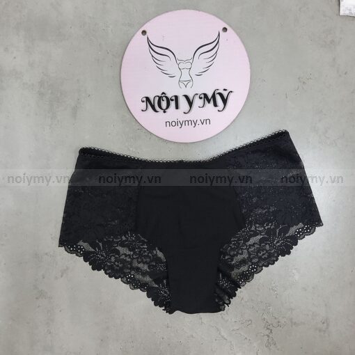 Quần lót Pink nửa mông thun lạnh phối ren màu đen 416230qb4