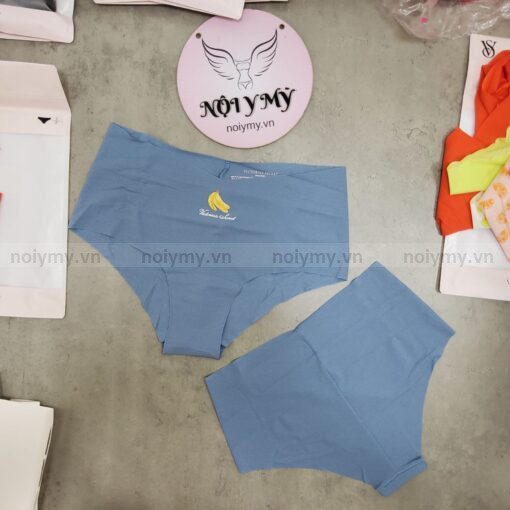 Quần lót Victoria Secret nửa mông thun lạnh không viền màu xanh dương hoạ tiết 424627