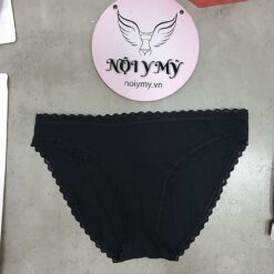 Quần lót Victoria’s Secret bikini cotton viền ren màu đen 417814qbf