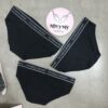 Quần lót Victoria’s Secret nguyên mông thun cotton lưng logo màu đen 415923