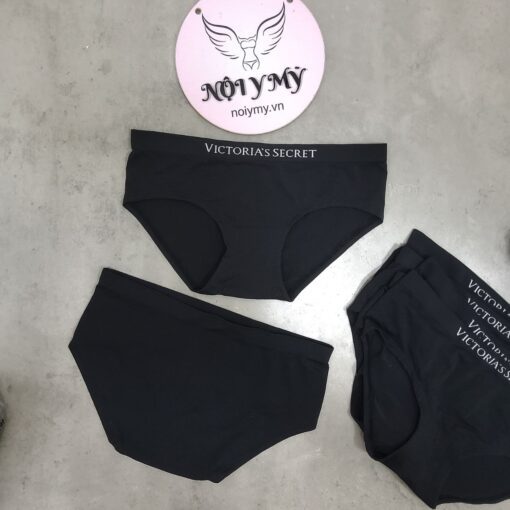 Quần lót Victoria’s Secret nguyên mông thun seamless màu đen 26826513