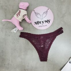 Quần lót Pink lọt khe ren 2 hông dây màu tím rượu 4173661cj (Copy)
