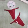 Quần lót Victoria Secret lọt khe ren phối dây màu đỏ đô 426105qd4