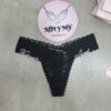 Quần lót Victoria Secret lọt khe ren màu đen thêu chữ 428799qc5