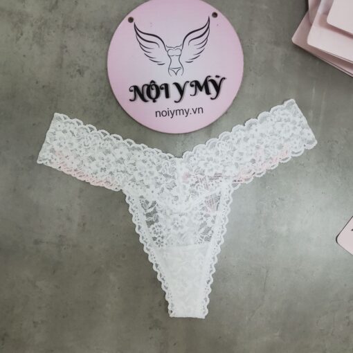 Quần lót Victoria Secret lọt khe ren màu trắng thêu chữ 428799qc6