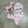 Quần lót Pink lọt khe thun lạnh không viền màu trắng hoạ tiết 416223
