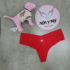 Quần lót Pink lọt khe thun lạnh không viền màu đỏ hoạ tiết 416223