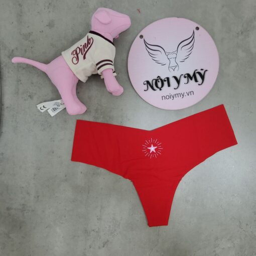 Quần lót Pink lọt khe thun lạnh không viền màu đỏ hoạ tiết 416223