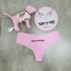 Quần lót Pink lọt khe thun lạnh không viền màu hồng chữ 416223
