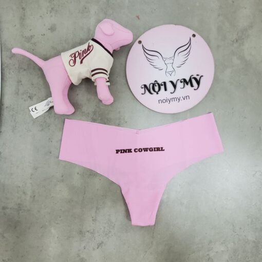 Quần lót Pink lọt khe thun lạnh không viền màu hồng chữ 416223