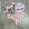 Quần lót Pink lọt khe thun lạnh không viền màu hồng hoạ tiết 416223