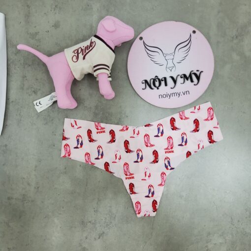 Quần lót Pink lọt khe thun lạnh không viền màu hồng hoạ tiết 416223