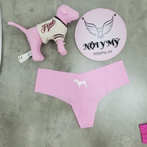 Quần lót Pink lọt khe lưng cao thun lạnh không viền màu hồng chú chó 416223