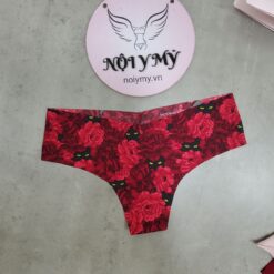 Quần lót Victoria Secret lọt khe không viền màu đỏ đen hoạ tiết 424626