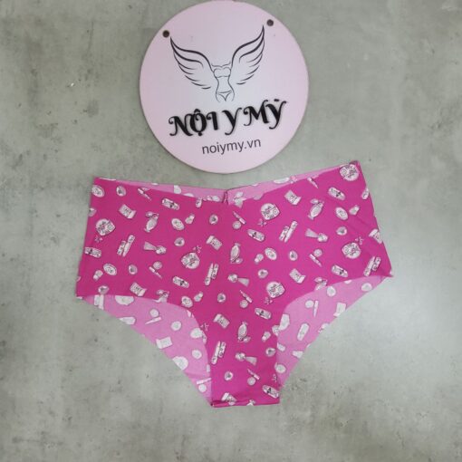 Quần lót Victoria Secret nửa mông thun lạnh không viền màu hồng hoạ tiết 424627