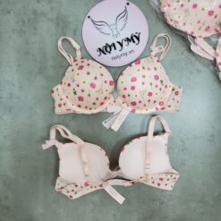 Áo lót Victoria Secret nâng vừa thun lạnh màu cam nhạt hoa 176581spq