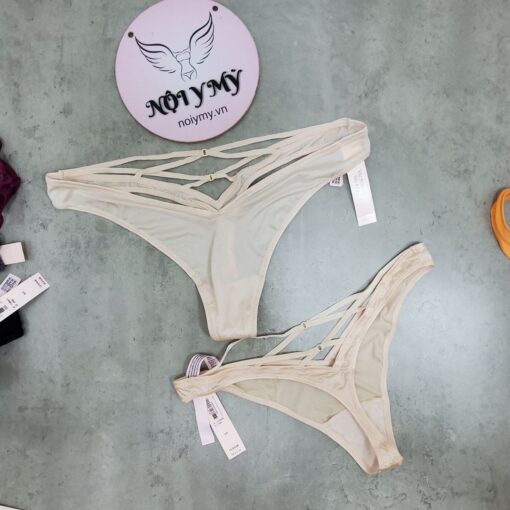 Quần lót Victoria Secret lọt khe thun lạnh phía sau đan dây màu da nhạt 26747722 (Sao chép)