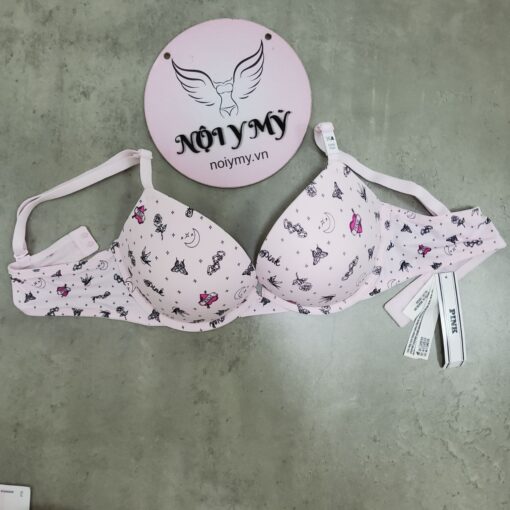 Áo lót Pink nâng nhiều thun cotton màu hồng hoạ tiết 357700qjk