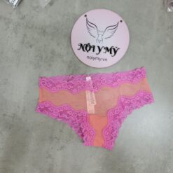 Quần lót Victoria Secret nửa mông ren lưới màu cam viền hồng 415380qbe