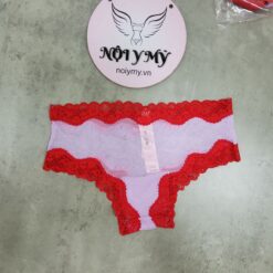 Quần lót Victoria Secret nửa mông ren lưới màu tím viền đỏ 415380qjf
