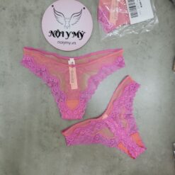 Quần lót Victoria Secret lọt khe ren lưới màu cam viền hồng 415384qbe