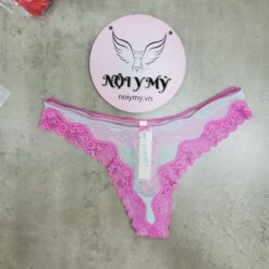 Quần lót Victoria Secret lọt khe ren lưới màu xanh ngọc viền hồng 415384qcz (Copy)