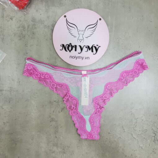 Quần lót Victoria Secret lọt khe ren lưới màu xanh ngọc viền hồng 415384qcz (Copy)