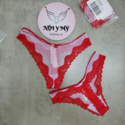 Quần lót Victoria Secret lọt khe ren lưới màu tím viền đỏ 415384qjf (Sao chép)