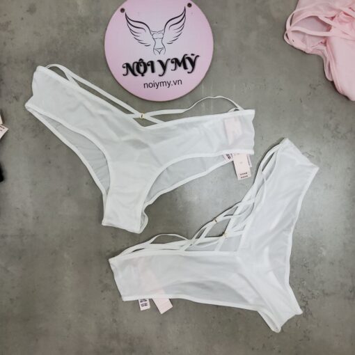 Quần lót Victoria Secret nửa mông phía sau đan dây màu trắng 415879qbf