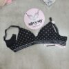 Áo lót Victoria Secret không nâng không gọng mút mỏng thun cotton màu đen lưng logo 417536scq