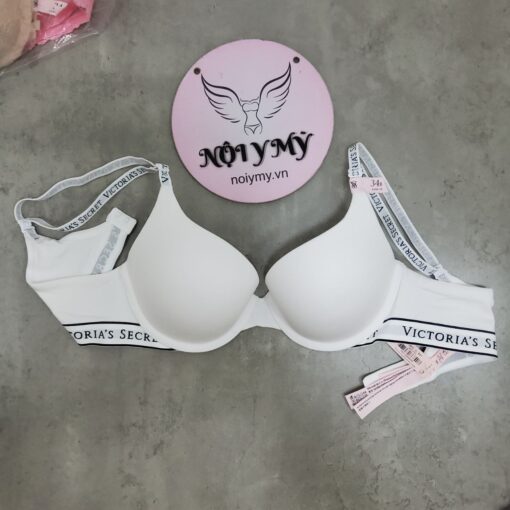 Áo lót Victoria Secret T-shirt thun cotton màu trắng chữ 417587qbf