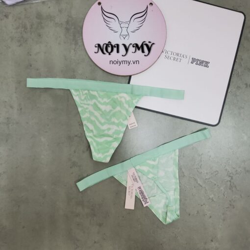 Quần lót Victoria Secret lọt khe dây thun cotton màu xanh ngọc loang màu 418366qfq