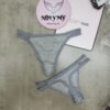 Quần lót Pink lọt khe thun gân cotton phối ren màu xám 419339qbx