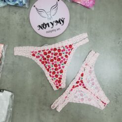 Quần lót Pink lọt khe thun gân phối ren màu hồng hoạ tiết 419339qfq (Copy)
