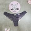 Quần lót Victoria Secret lọt khe thun lạnh phối ren màu xám 419376qd7