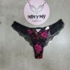 Quần lót Victoria Secret lọt khe thun lạnh phối ren màu đen hoa 419376sp9