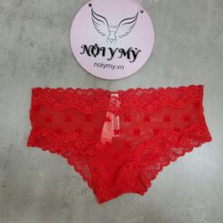 Quần lót Victoria Secret nửa mông ren lưới màu đỏ viền tím 415380qg4
