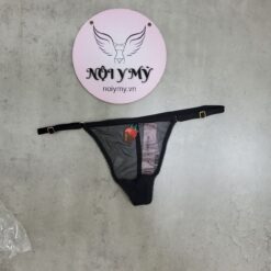 Quần lót Victoria Secret lọt khe dây điều chỉnh ren lưới màu đen hoạ tiết 420374qb4