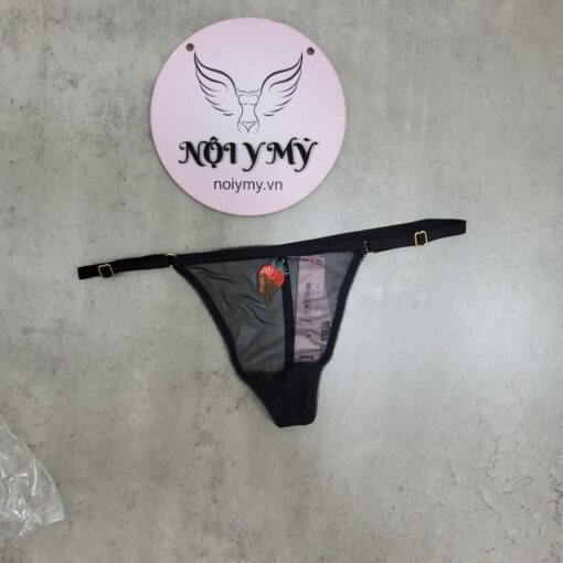 Quần lót Victoria Secret lọt khe dây điều chỉnh ren lưới màu đen hoạ tiết 420374qb4