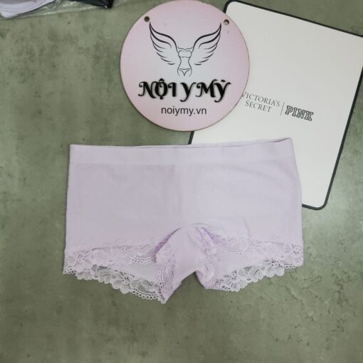 Quần lót Victoria Secret short seamless viền ren màu tím