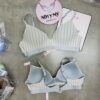 Áo lót Victoria Secret không nâng không gọng mút mỏng thun cotton màu xanh biển sọc trắng 423929spc