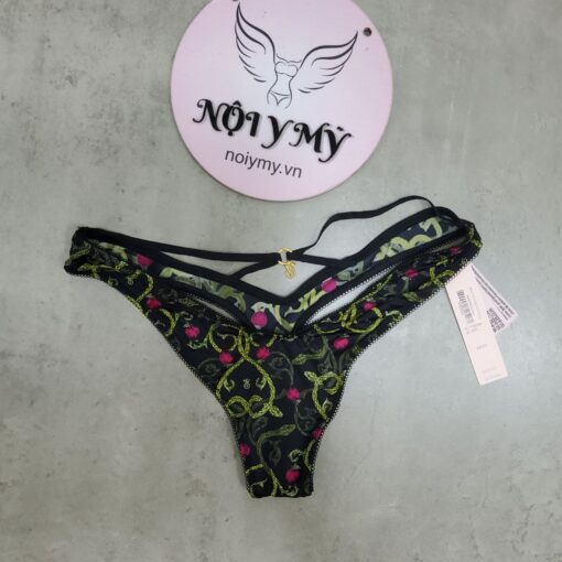 Quần lót Victoria Secret lọt khe thun lạnh phía sau đan dây màu đen hoạ tiết 424053qcp