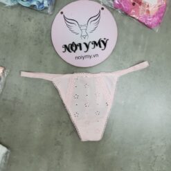 Quần lót Victoria Secret lọt khe dây vải xô màu hồng nhạt 426154qas