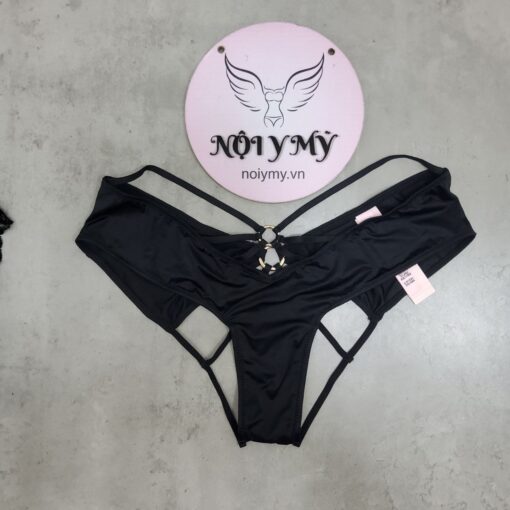 Quần lót Victoria Secret nửa mông hở mông đan dây màu đen 428886qb4