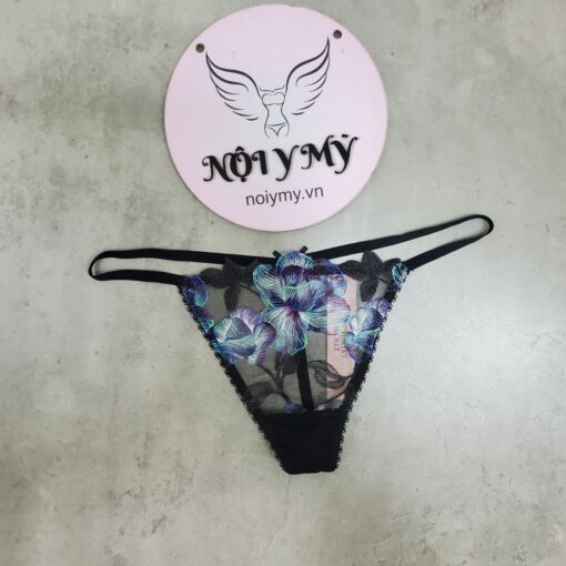 Quần lót Victoria Secret lọt khe dây ren lưới màu đen thêu hoa 428904qca (Copy)