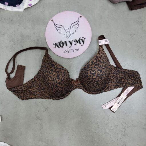 Áo lót Victoria Secret nguyên ngực không nâng mút mỏng thun lạnh màu nâu beo 162845qbt