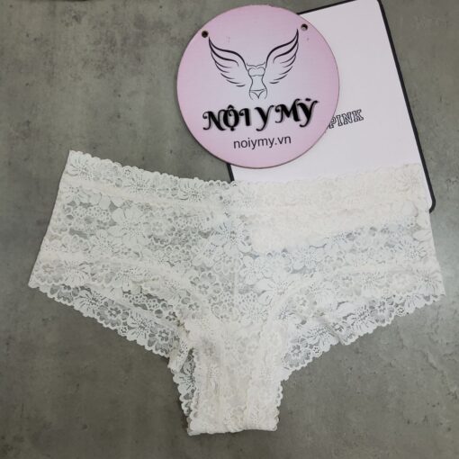 Quần lót Pink nửa mông ren màu trắng 26827371