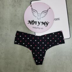 Quần lót Pink lọt khe lưng cao thun lạnh không viền màu đen chữ 27047045 (Sao chép)