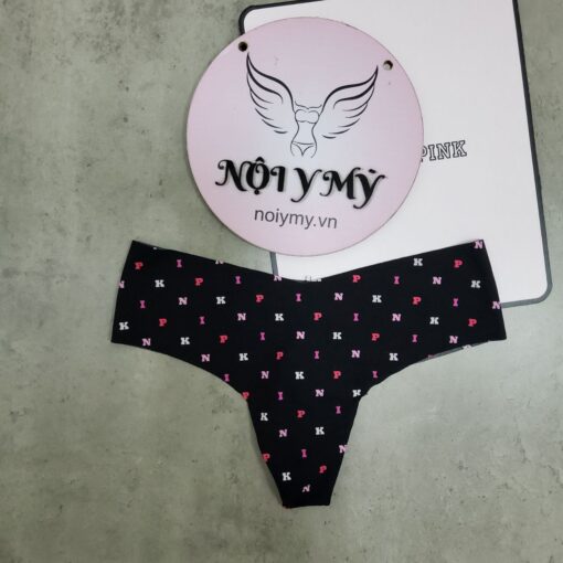 Quần lót Pink lọt khe lưng cao thun lạnh không viền màu đen chữ 27047045 (Sao chép)