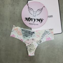 Quần lót Pink lọt khe lưng cao thun lạnh không viền màu trắng hoạ tiết 27047692 (Sao chép)